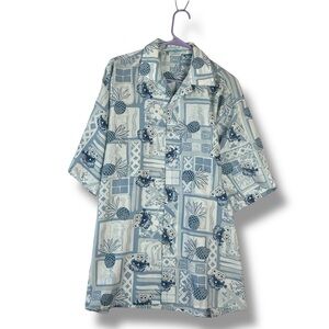 Nickelodeon SpongeBob SquarePants Hawaiian Button-Up Short Sleeve Mens L Large